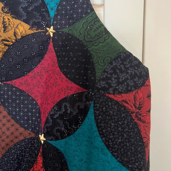 Handmade Vintage Patterned Vest Summer Festival Stars Size Large - Picture 2 of 4